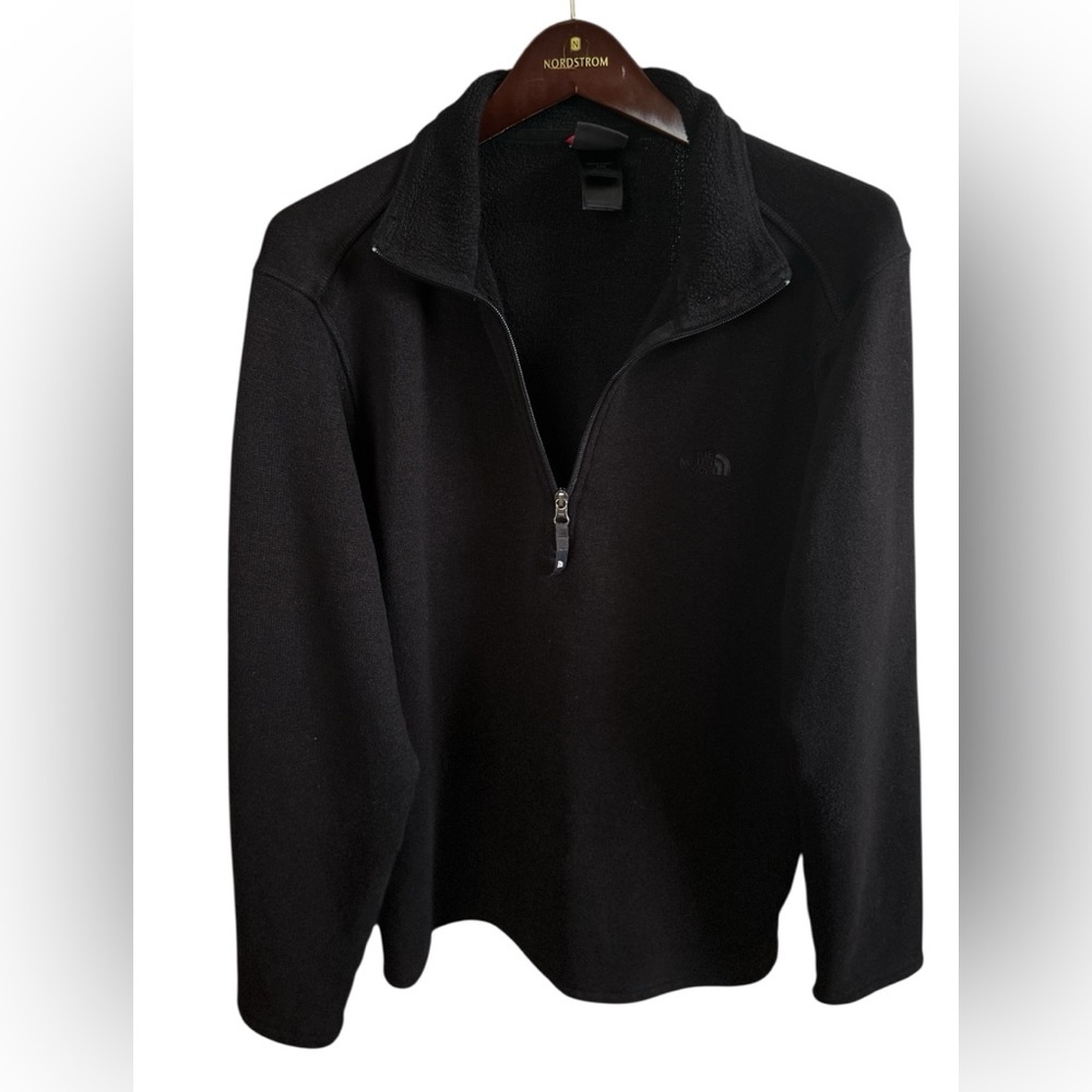 The North Face Black Quarter Zip Fleece Pullover Relaxed Fit Warm Layer Large